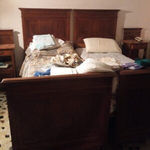 02LETF - LETTO MATRIMONIALE NOCE ' 40 GRECA SCHIENALE ALTO