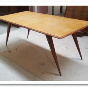 03TAVF - TAVOLO '60  LEGNO ACERO SVEDESE GAMBE SCURE