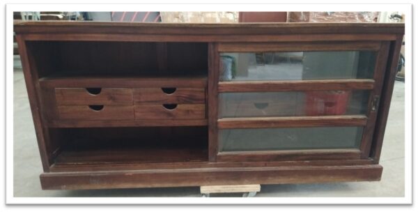 01SIDF - SIDEBOARD A.POVERA NOCE 2 ANTE VETRO 4 CASSETTI