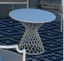 12ESTEF - TAVOLINO FERRO PIANO BIANCO BASE FORATA