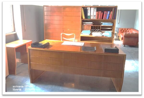 12LIBF - LIBRERIA '60 CILIEGIO 2 ANTE CASSETTI ANTA  FRONTALE