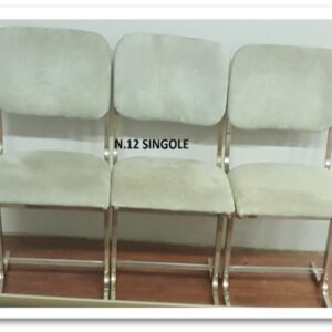 12SEDF - SEDIA '70 STRUTT ACCIAIO VELLUTO GRIGIO CHIARO