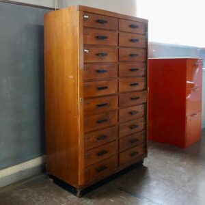 13CASF - CASSETTIERA 19 CASSETTI '60 PORTA DOCUMENTI LEGNO