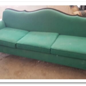 15DIVF - DIVANO RINASCIM 3 P VELLUTO VERDE STR LEGNO NERO
