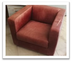 15POLF - POLTRONE SQUADRATE PELLE ROSSA