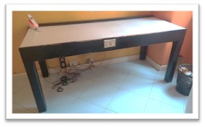 15TAVF - TAVOLO LUMINOSO LEGNO BIANCHI / NERI