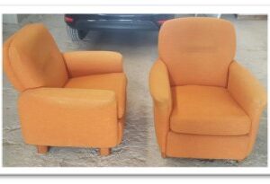 17POLF - POLTRONA '70 OCRA TESSUTO CON DIVANO