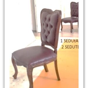 02SEDF - SEDIA LEGNO PELLE BORDEAUX OSPITI BOTTON