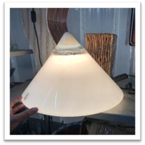 20LAMF - LAMPADA TAVOLO CRISTALLO MURANO PIRAMIDE