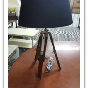 21LAMF - LAMPADA TAVOLO BASE LEGNO TELESCOPIO