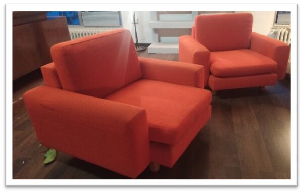 21POLF - POLTRONE '70 TESSUTO ARANCIO