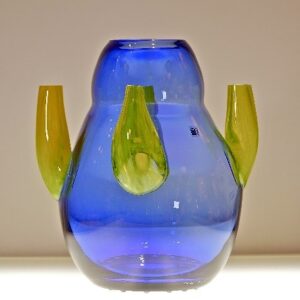 22MURF - 480/G.1  VASO QUATTRO VENTI BLU TRASPARENTE