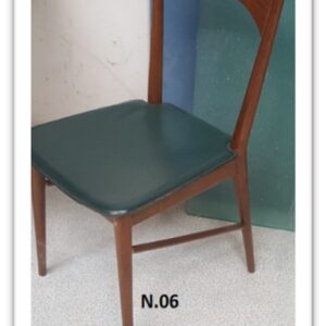 22SEDF - SEDIA '50 STRUTTURA LEGNO SEDIA PELLE VERDE