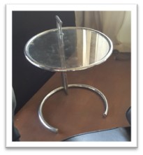 32TAVF - TAVOLINO PIANO VETRO TONDO STRUTTURA ACC LE COR