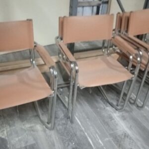36SEDF - SEDIE STRUTTURA ACCIAIO BREUER PELLE AVANA