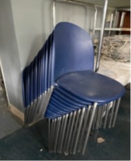 38SEDF - SEDIE GAMBE ACCIAIO SCOCCA BLU PLASTICA CURVA