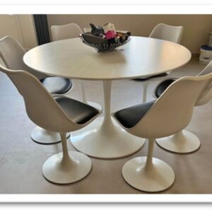 40TAVF - TAVOLO TONDO BIANCO TULIP