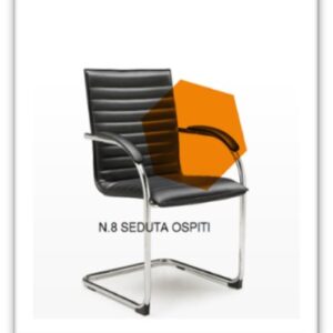 05SEDF - SEDIA UFF PELLE NERA GL OSPITI FISSE RIGHE BRACCIOLI