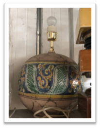 62LAMF - LAMPADA TAVOLO CERAMICA DERUDA DISEGNATA