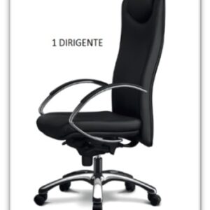 07SEDF - SEDIA UFFICIO PELLE NERA DIR SCHIENALE ALTO CIRCOL