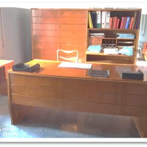 07TAVF - SCRIVANIA '60 CILIEGIO 5 CASSETTI CURVI