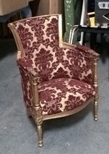 08POLF - POLTRONA CLASSICA STR ORO TESSURO FIORE ROSSO