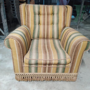 37POLF - DORMEUSE TESSUTO CLASSICA RIGHE BASE GIALLA