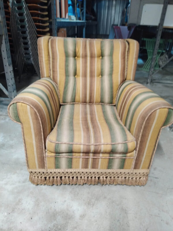 37POLF - DORMEUSE TESSUTO CLASSICA RIGHE BASE GIALLA