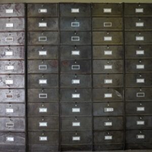 04CASSF - CASSETTIERA '70 - 5 COLONNE 10 CASSETTI FRONTALI